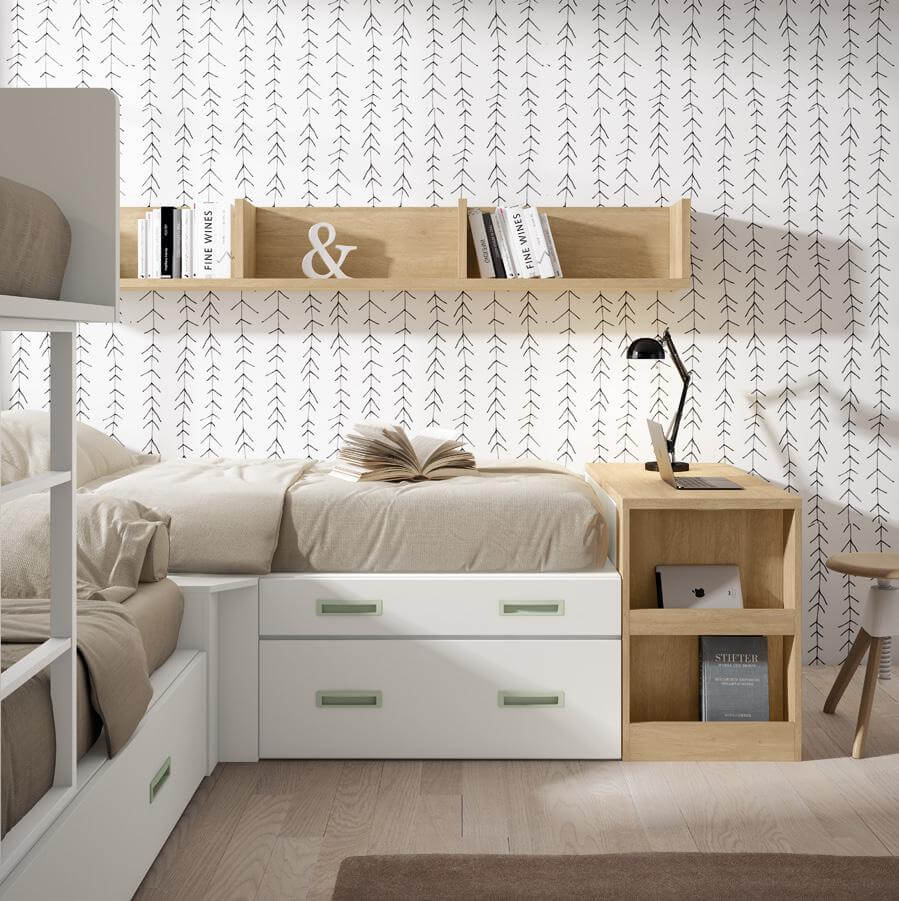 Litera Individual 90×190 cm con Colchón Viscoelástico  Blanca, Negra o  Gris – Tienda de muebles online, ¡La mejor calidad al mejor precio!